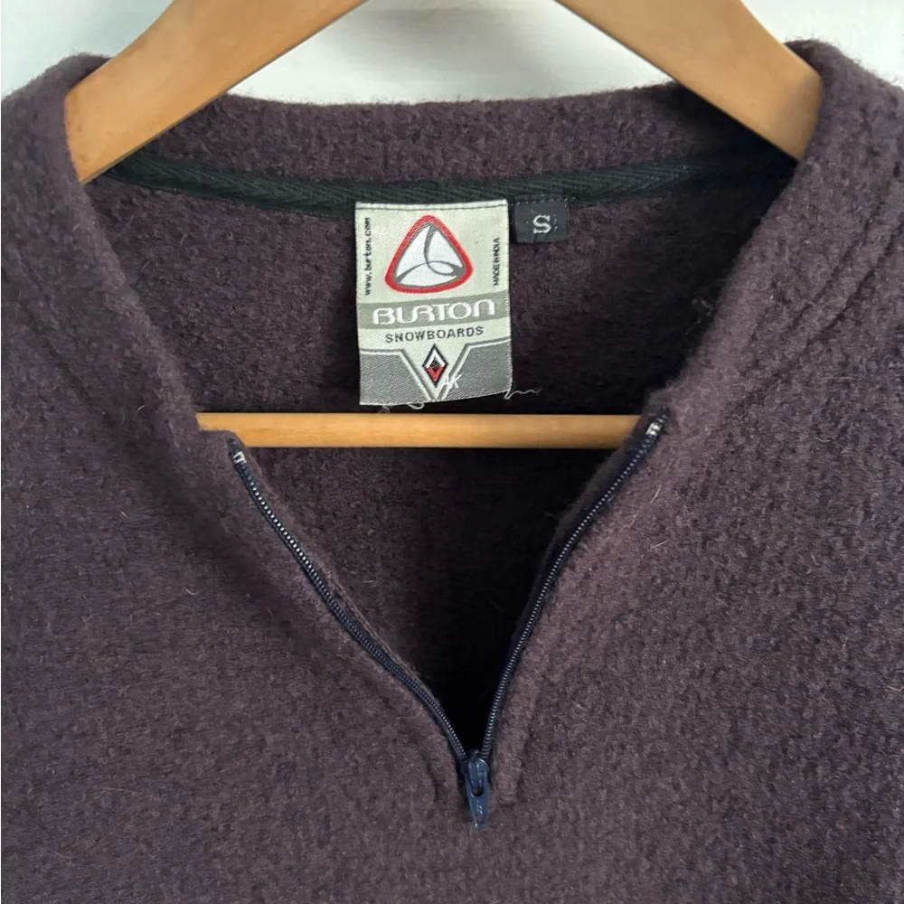 Burton Women's Brown Half-Zip Zip Wool Sweater